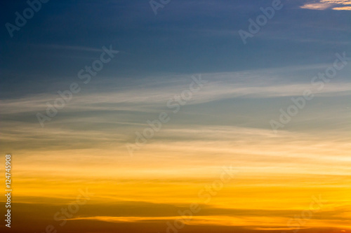 colorful dramatic sky with cloud at sunset