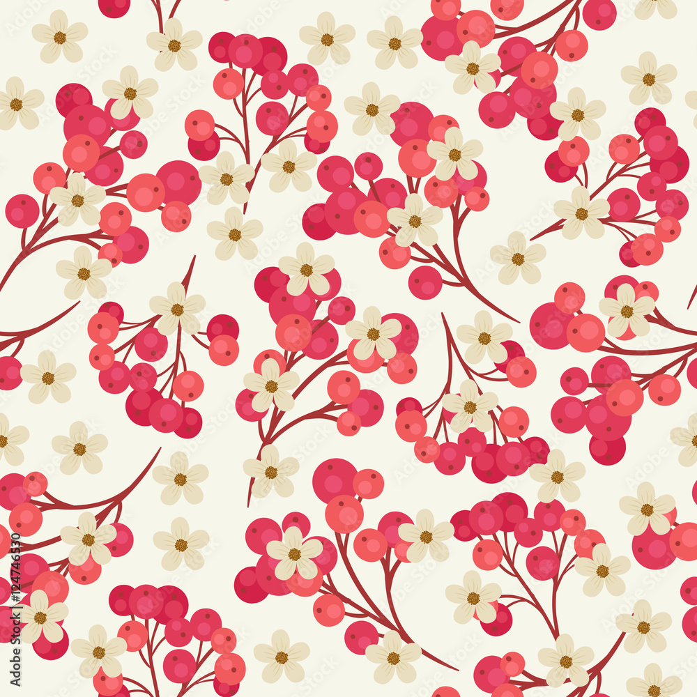 Cranberry seamless pattern