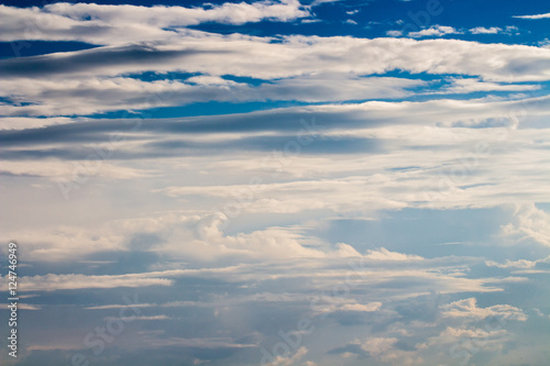 colorful dramatic sky with cloud at sunset