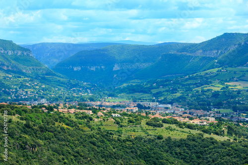 Summer valley River Tarn, France.