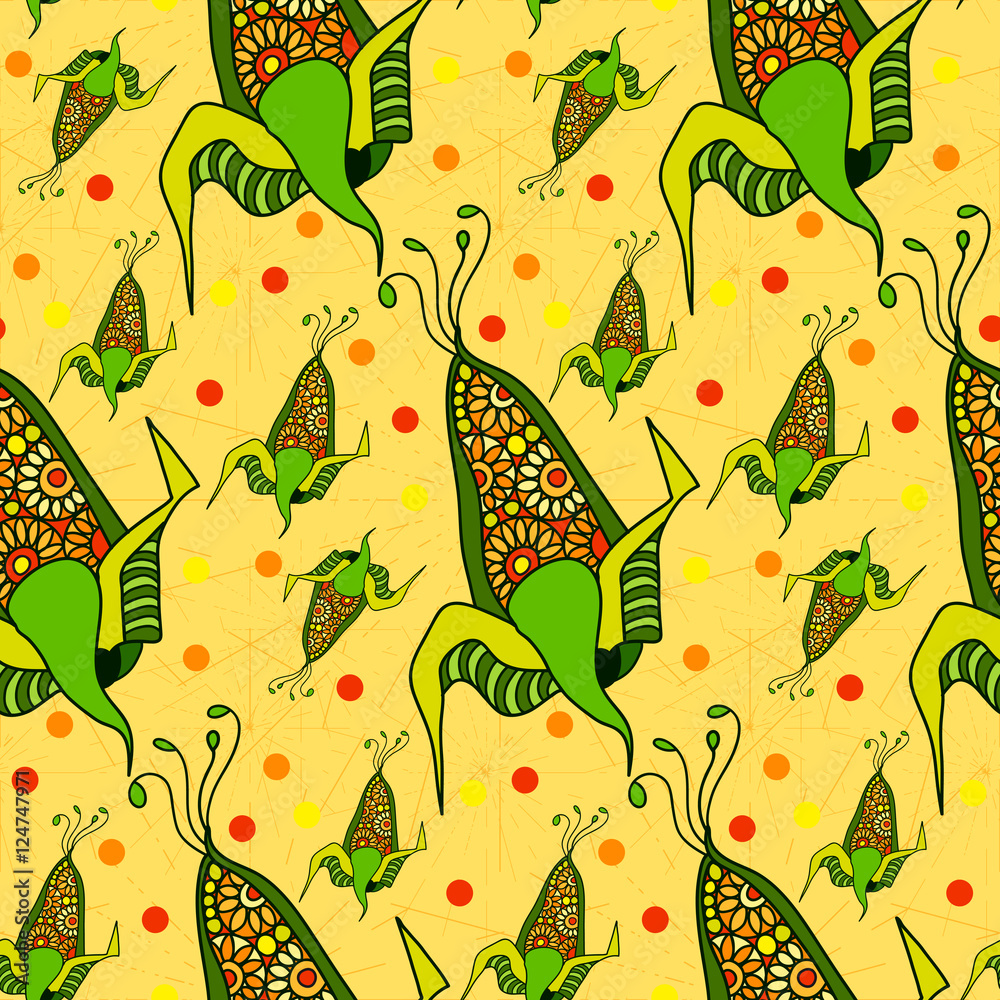 Seamless pattern of decorative corn. Abstract corn Stock Vector | Adobe ...