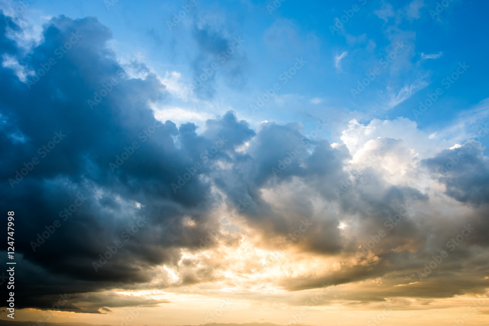 colorful dramatic sky with cloud at sunset colorful dramatic sky with cloud at sunset