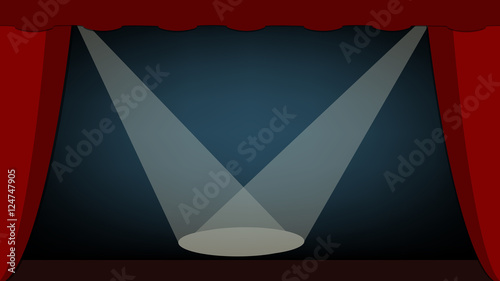 Background scene. The scene with spotlights directed at the center of the scene. Vector