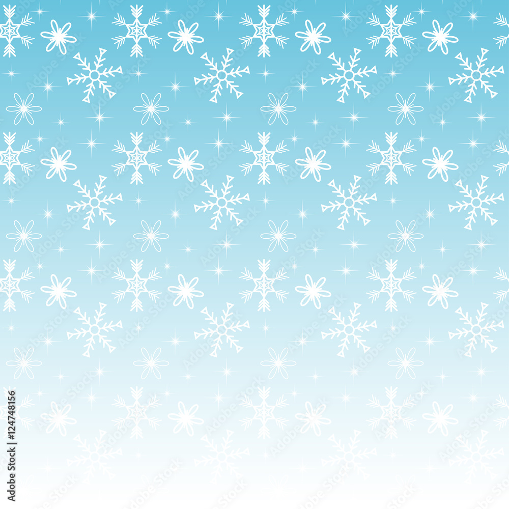 Seamless winter background pattern with snowflakes; Editable bac