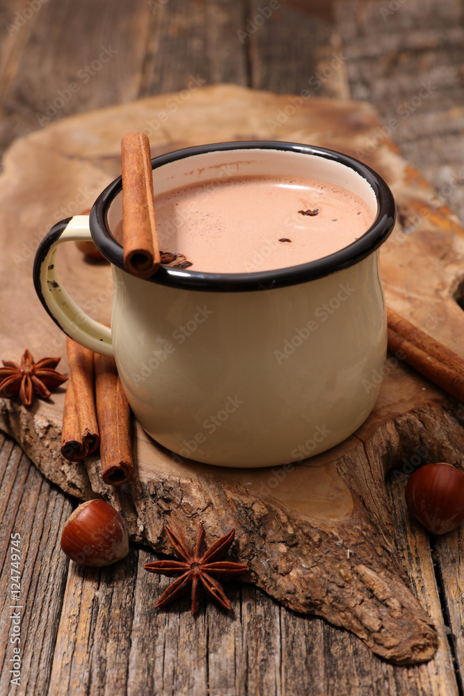 milk and cocoa with spice