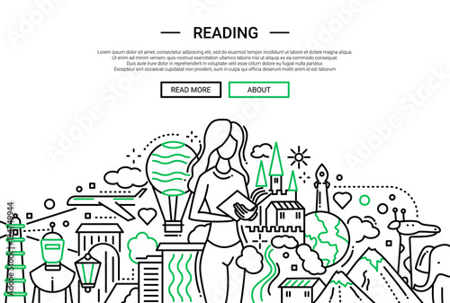 Reading - line design website banner