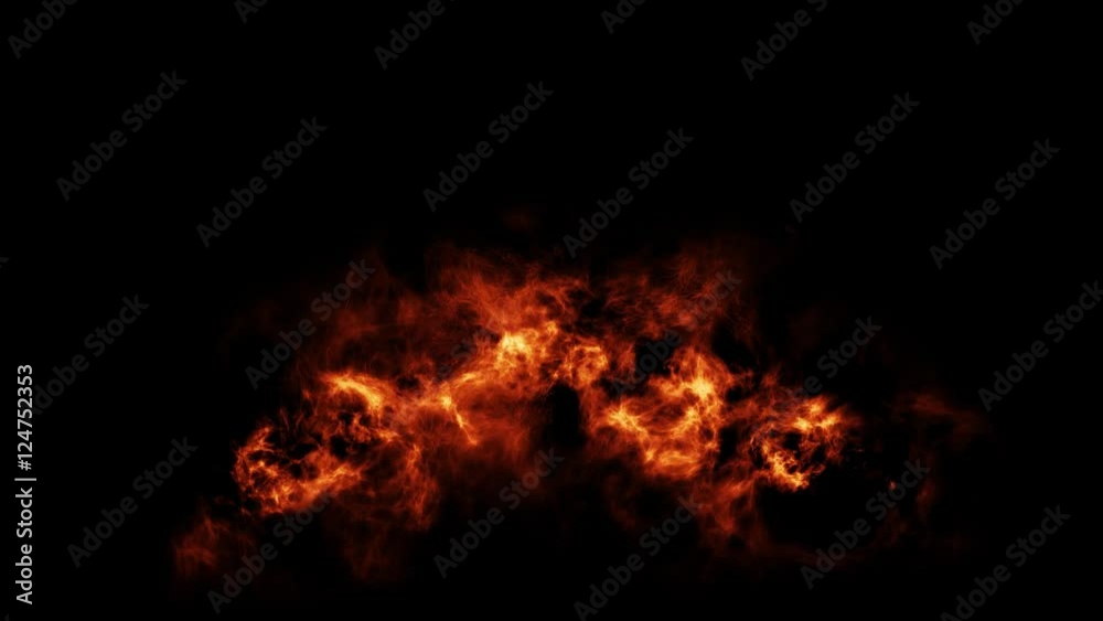Big Detailed Fire on a Huge Scale Burning Flames on a Black Background Big Detailed Fire on a Huge Scale Burning Flames on a Black Background
