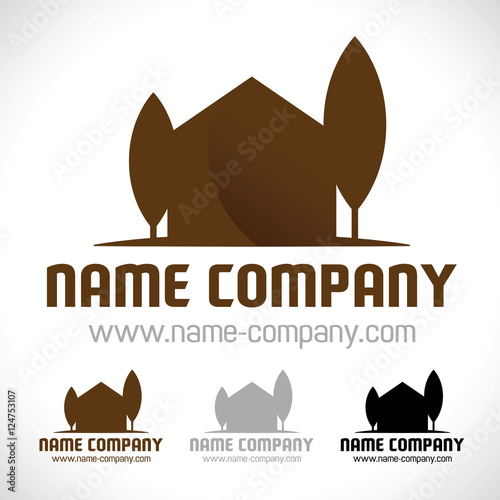 logo paysagiste nature maison 