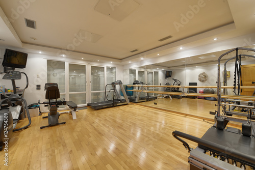 interior home gym in an expensive house