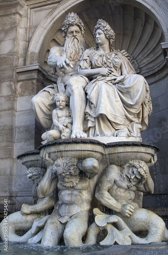  fountain in Vienna albrecht danubius and vindobona