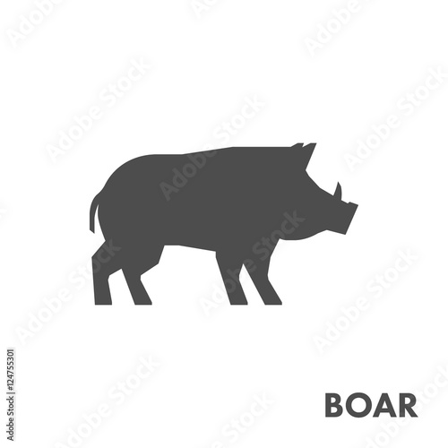 Black vector figure of boar.