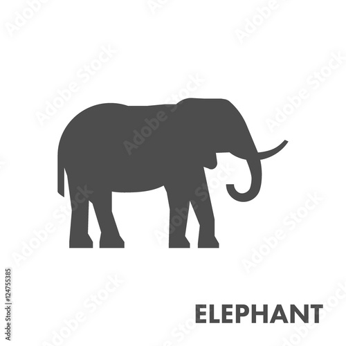 Black vector figure of elephant.