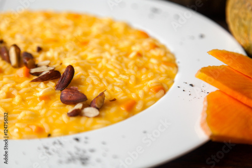 Εκτύπωση καμβά Pumpkin risotto on the plate - a traditional Italian recipe