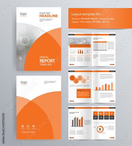 page layout for company profile, annual report, brochure, and flyer layout template. with info graphic element. and vector A4 size  for editable 