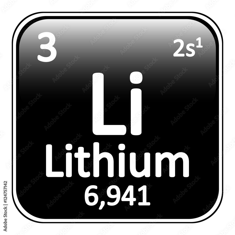 Periodic table element lithium icon. Periodic table element lithium icon.