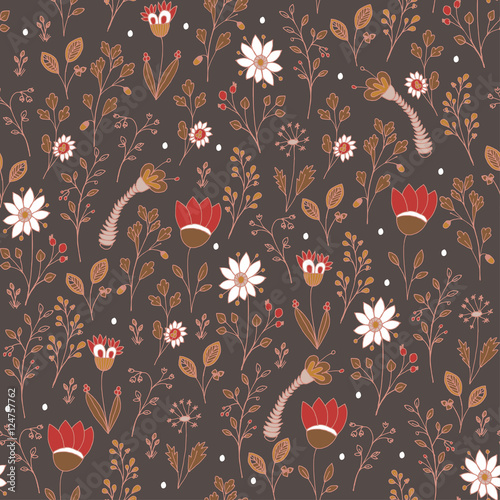 Wallpaper Mural Seamless vector floral pattern Torontodigital.ca