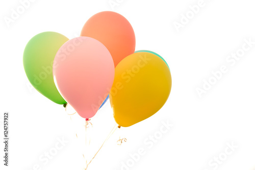 colourful balloon on white bacgroung with vintage tone photo