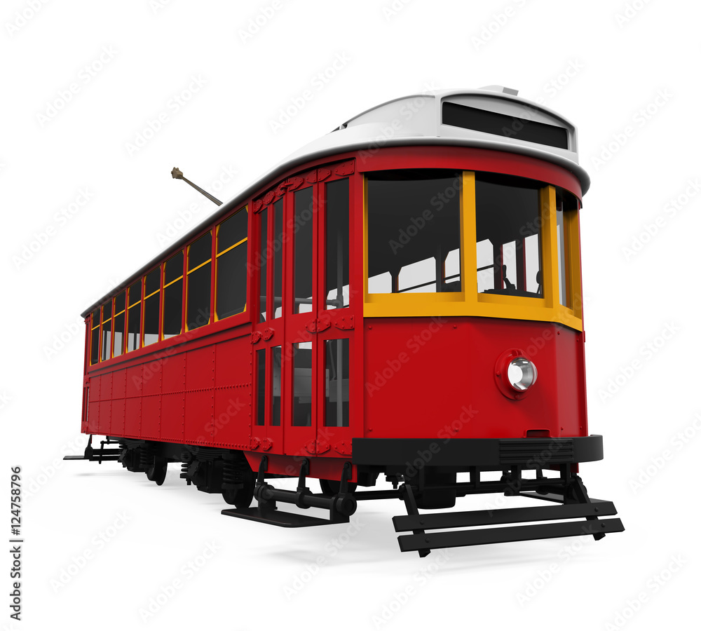 Vintage Tram Isolated