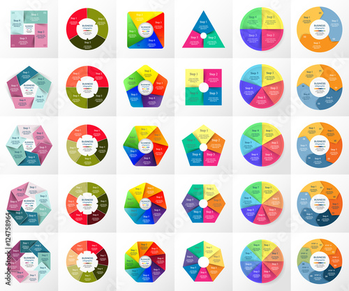 Vector circle infographic set.