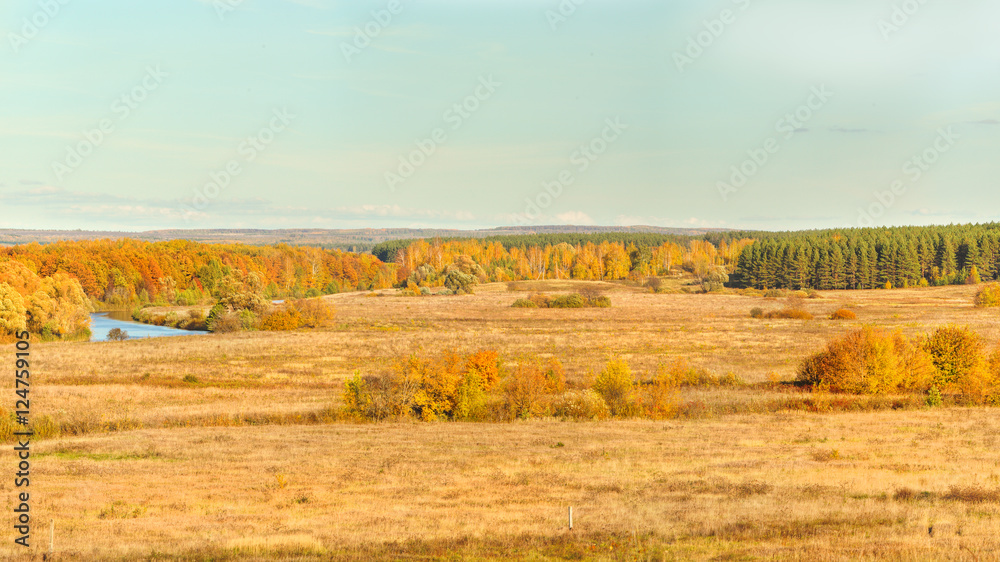 autumn beautiful panoramic rural landscape