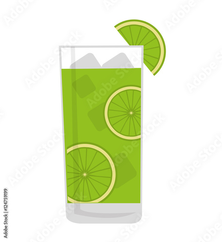 tropical cocktail glass isolated icon vector illustration design