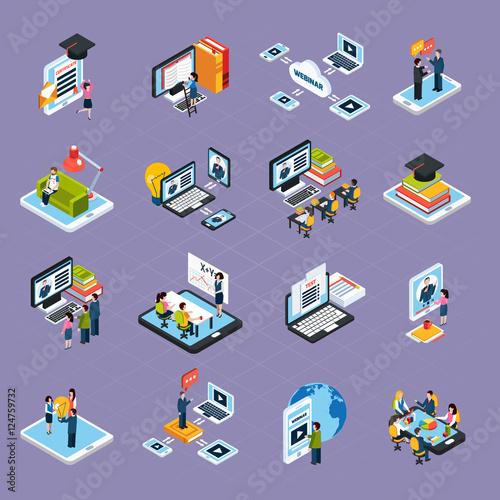 Webinar Podcasting Icons Set 
