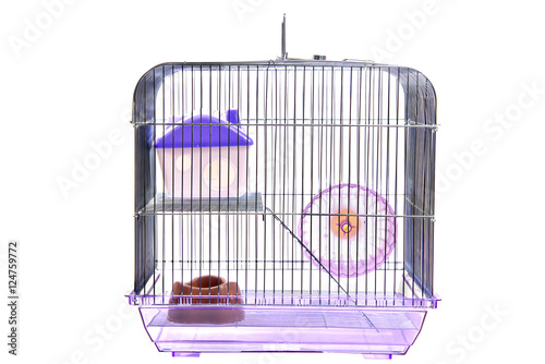 Empty animal cage isolated on white