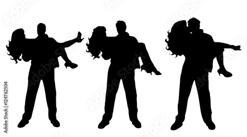 Vector silhouette of couple.