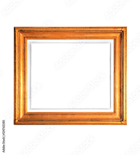 Golden frame isolated on white