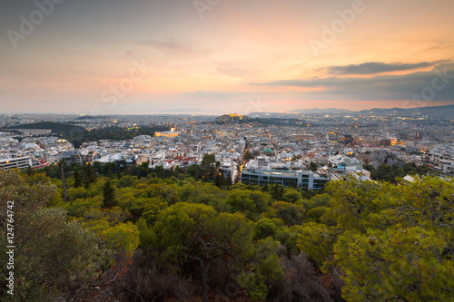 View of Athens from Lycabettus Hill  Greece.