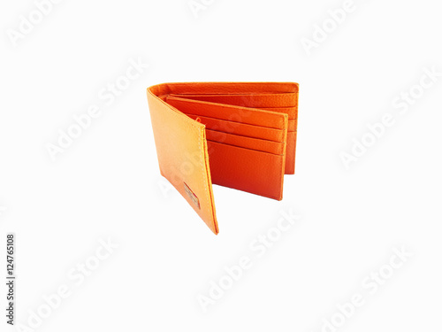 wallet orange white background open bag accessory 