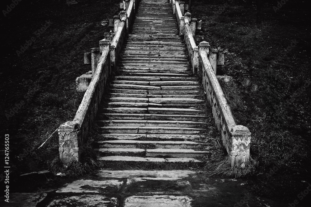 Fototapeta premium Old church staircase