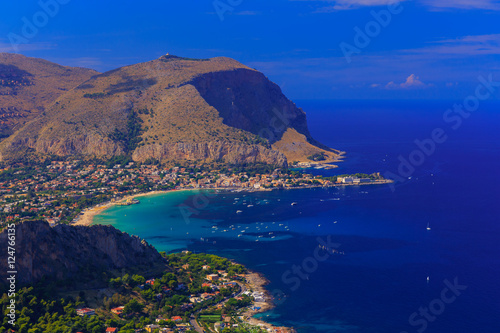 View on the Sea from the Hills in Sicily