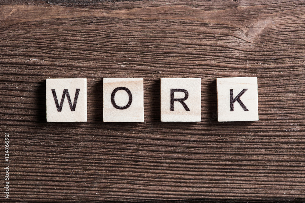 Fototapeta premium wooden elements with word work