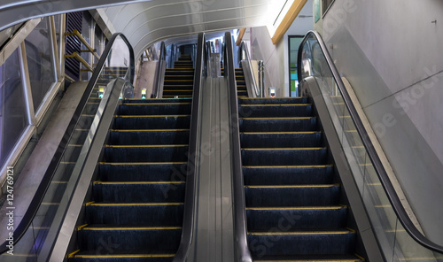 modern escalator in shopping center