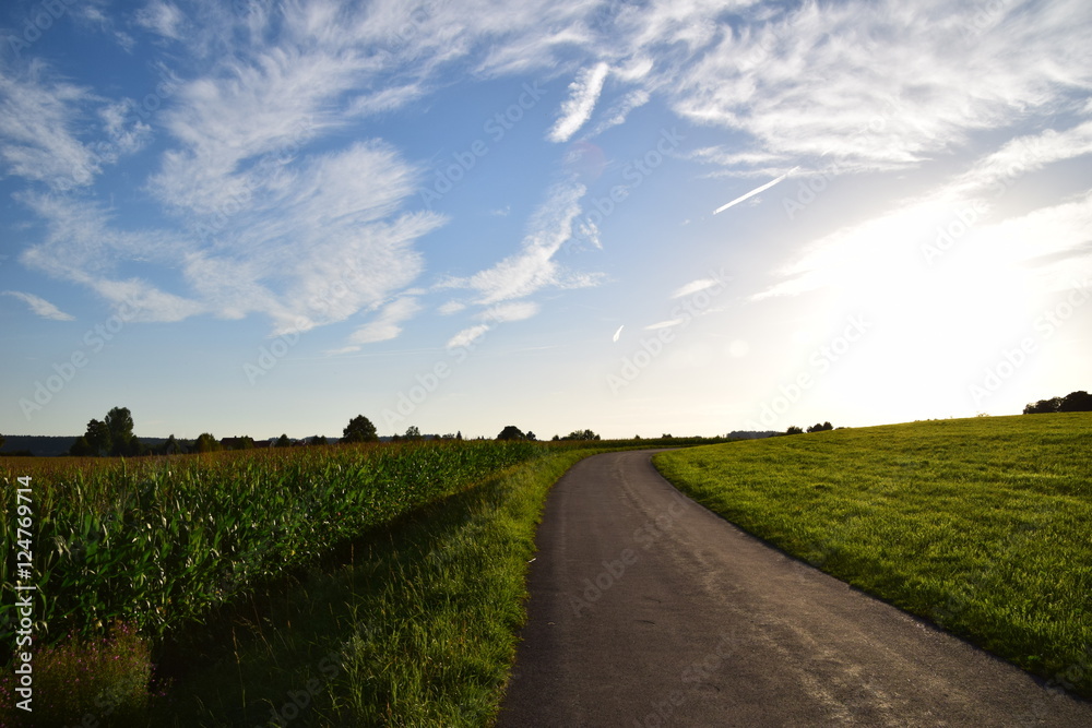 road and sky in the beautiful south of germany road and sky in the beautiful south of germany