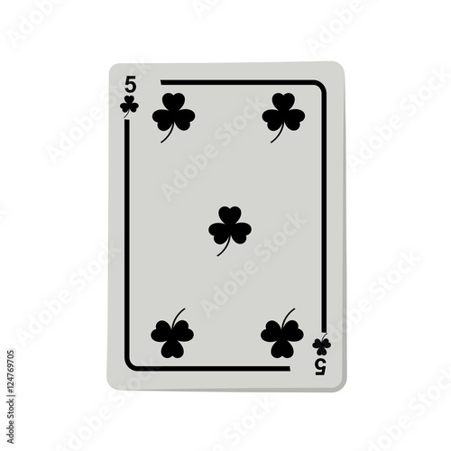 casino clover cards poker icon over white background.  gambling games design. vector illustration