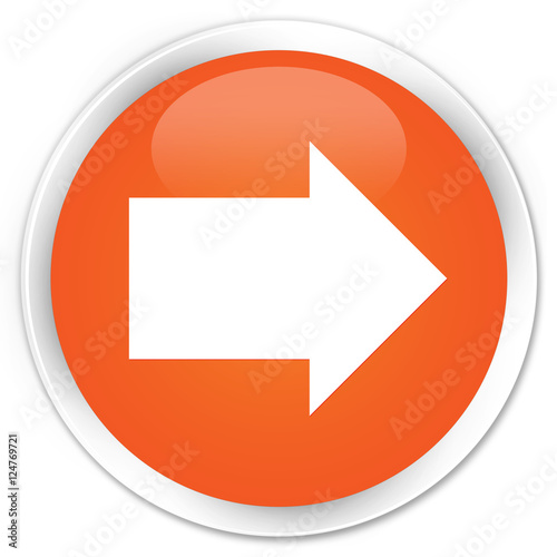 Next arrow icon orange glossy round button