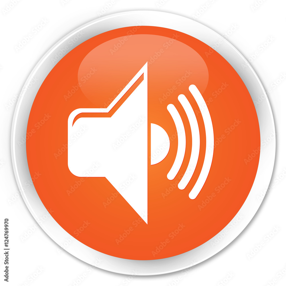 Volume icon orange glossy round button Volume icon orange glossy round button