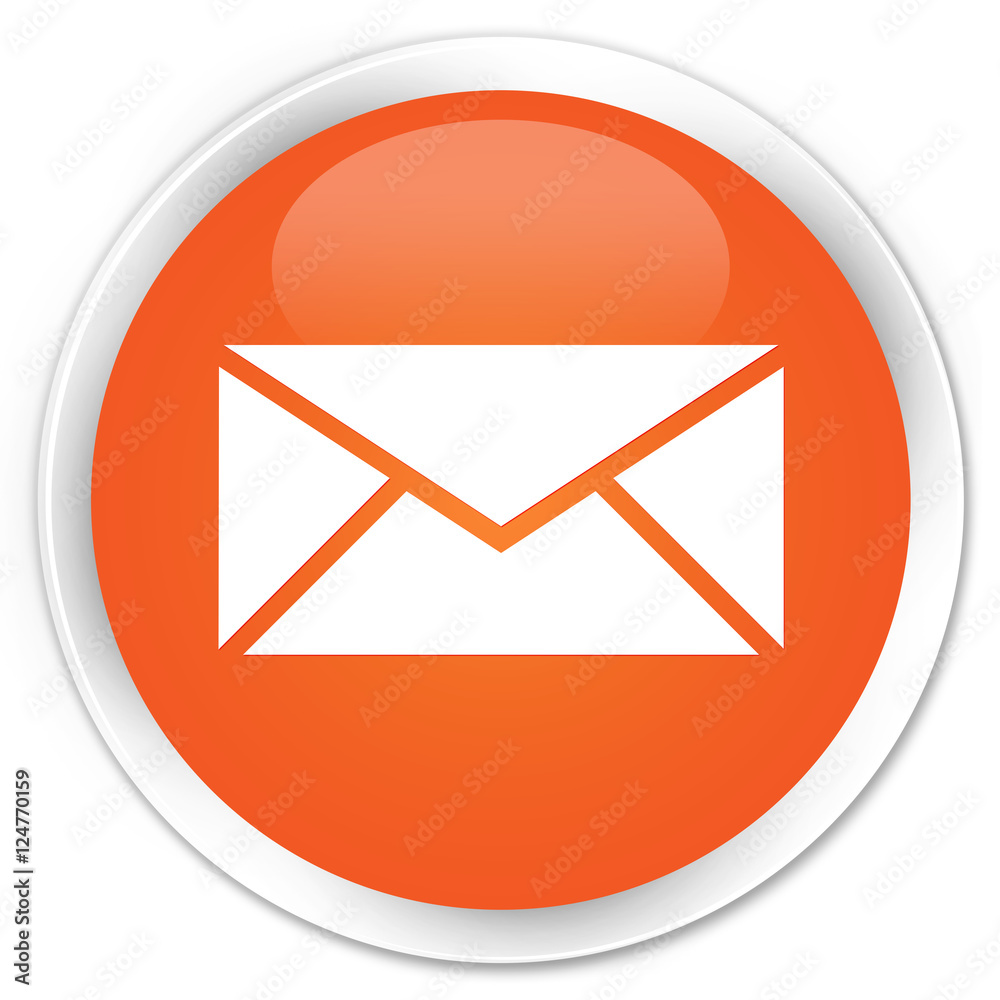 Email icon orange glossy round button Email icon orange glossy round button