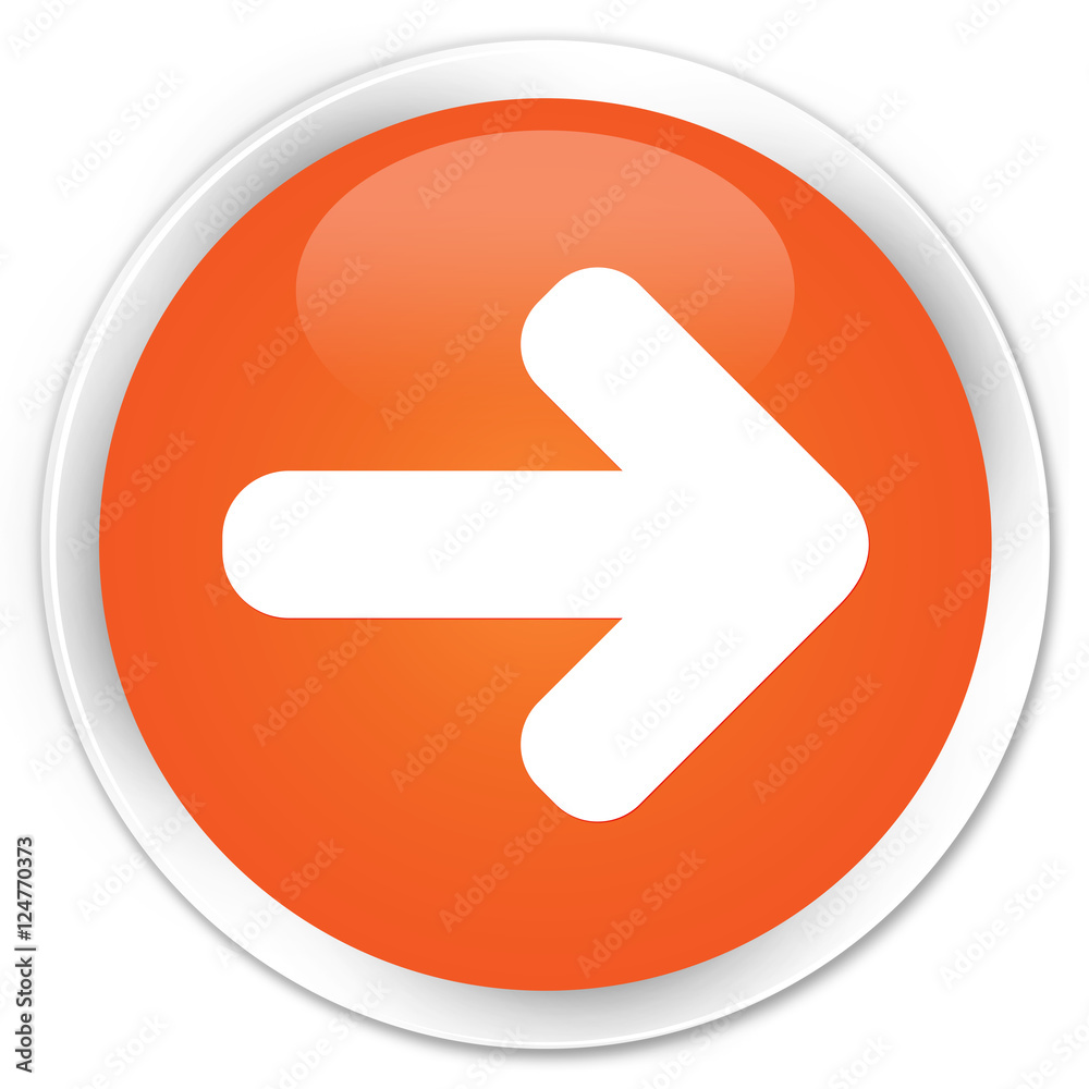 Next arrow icon orange glossy round button Next arrow icon orange glossy round button