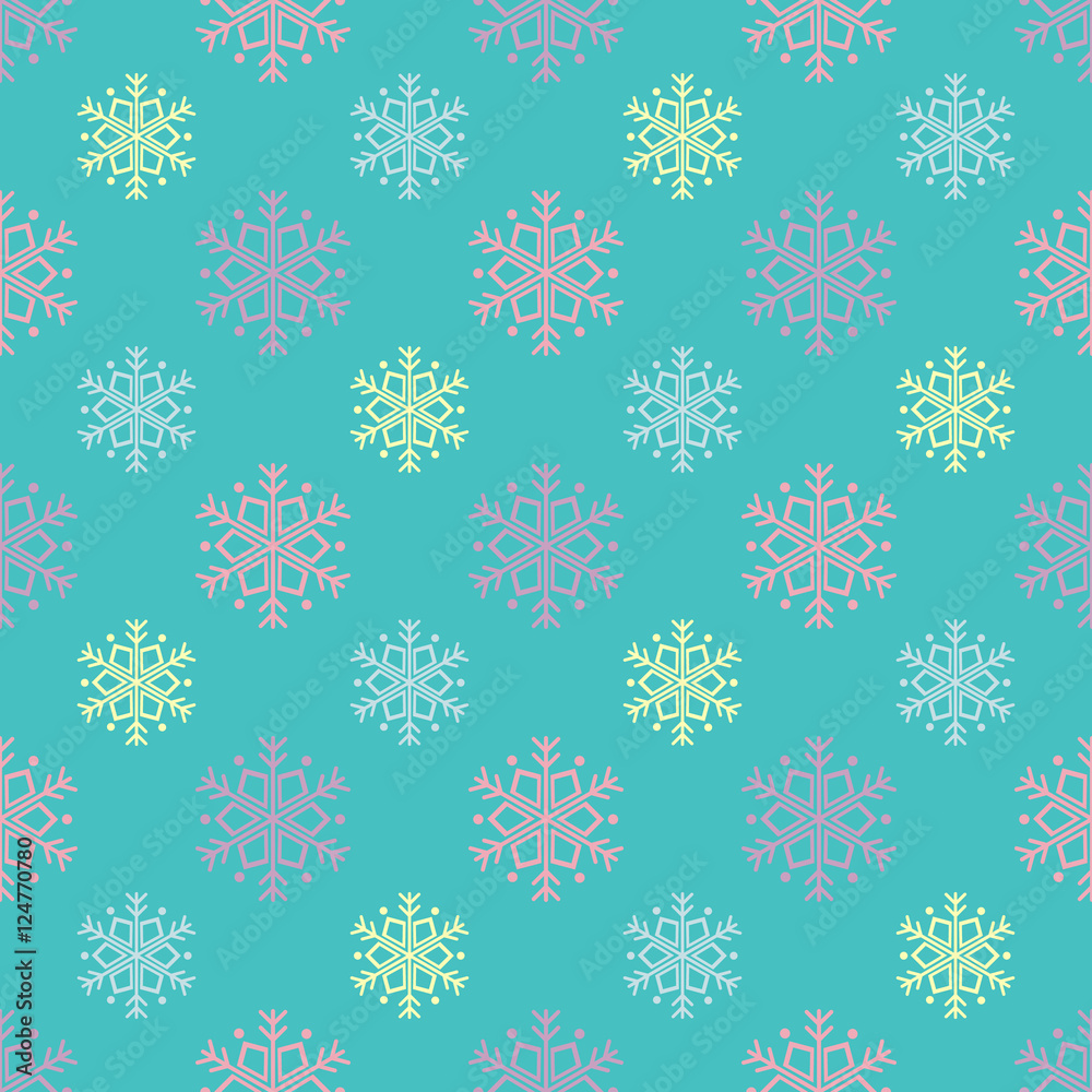 Candy snowflakes pattern, Seamless winter pattern with candy colored snowflakes Candy snowflakes pattern, Seamless winter pattern with candy colored snowflakes