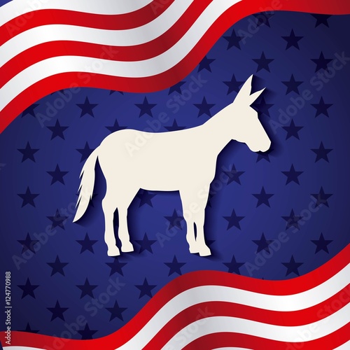 democrat political party animal vector illustration design