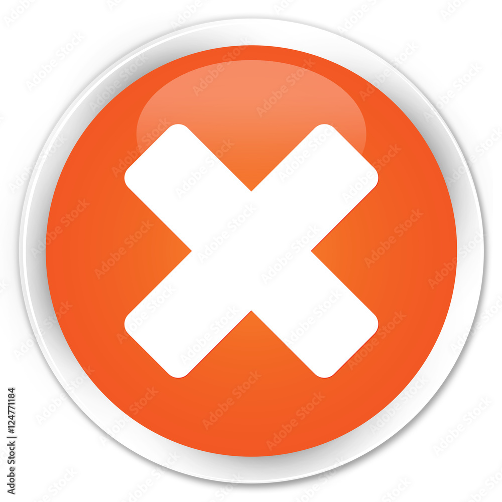 Obraz premium Cancel icon orange glossy round button
