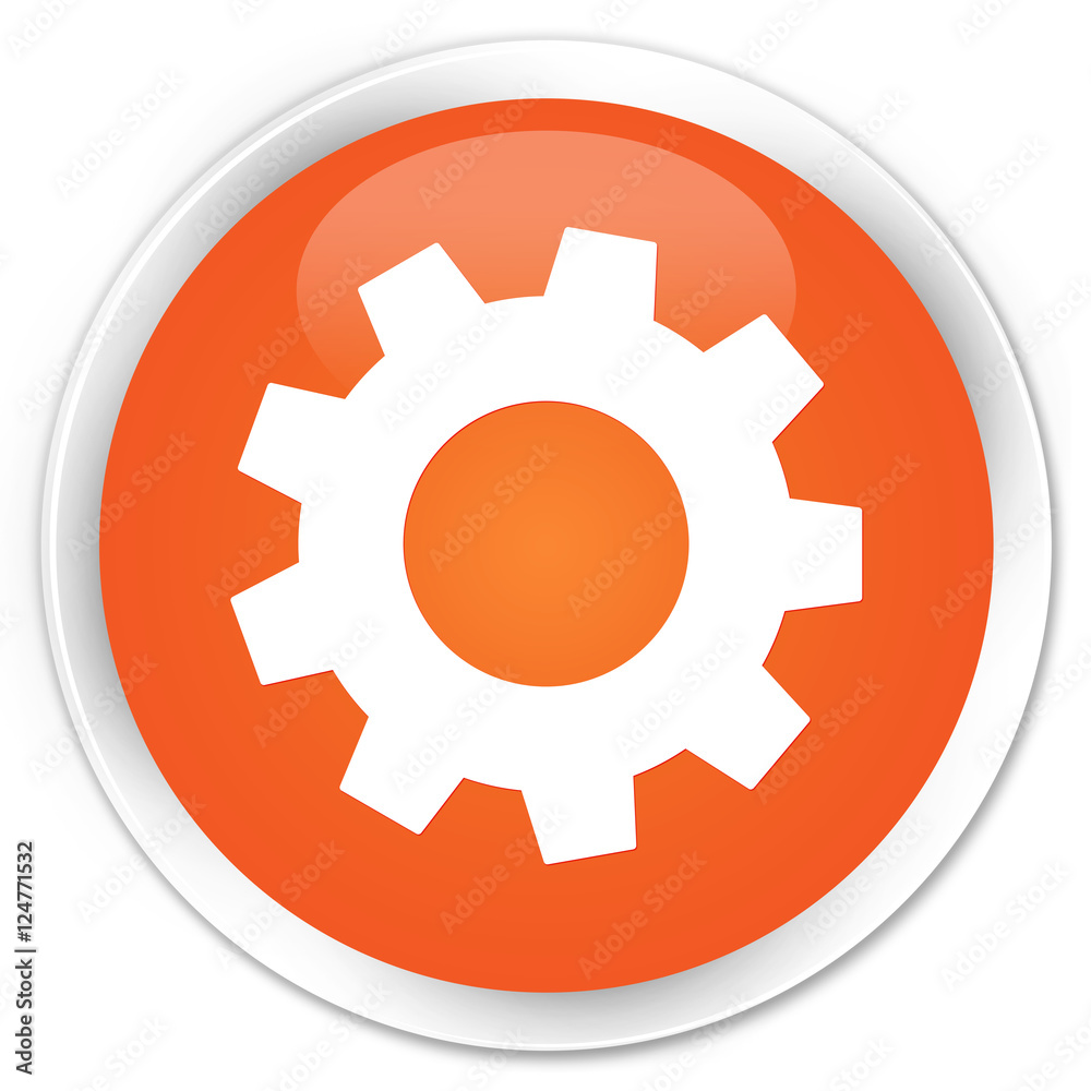 Process icon orange glossy round button Process icon orange glossy round button