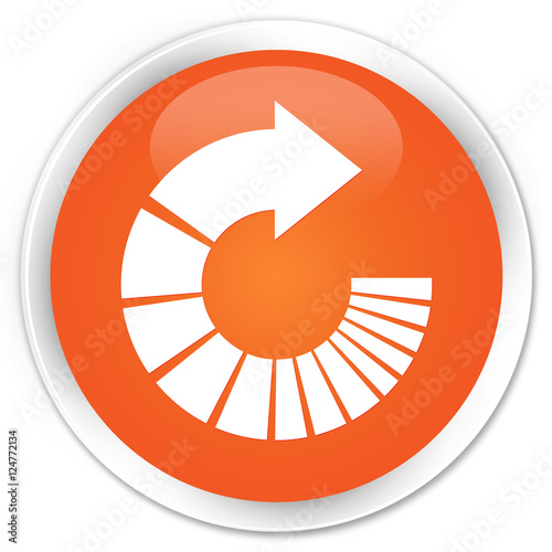 Rotate arrow icon orange glossy round button