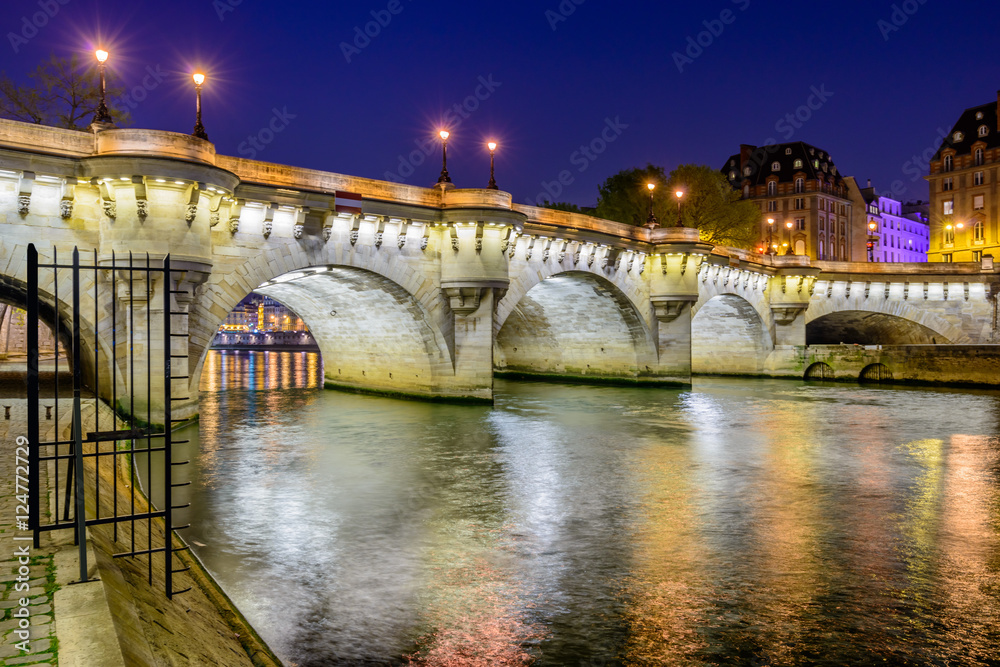 Paris bridge and Seine river