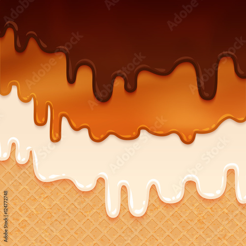Flowing glaze set on wafer texture