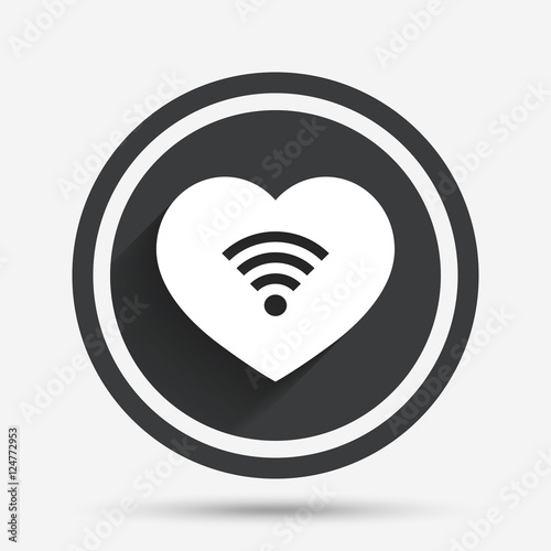 Love Wifi sign. Wi-fi symbol. Wireless Network.