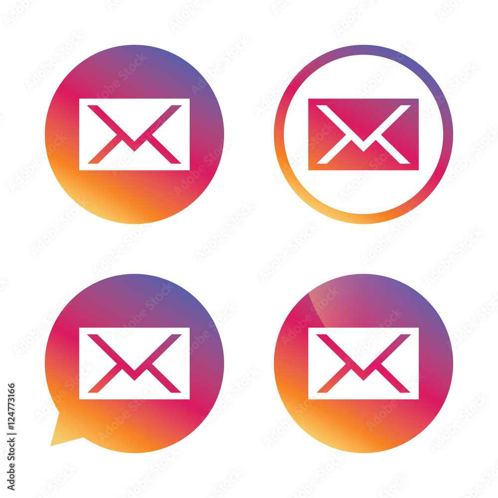 Mail icon. Envelope symbol. Message sign.